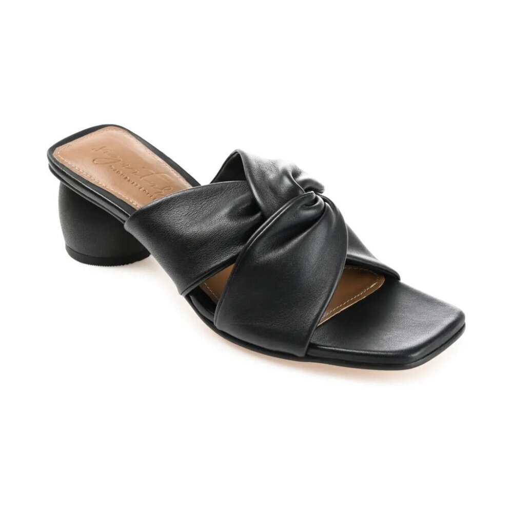 Journee Signature Collection Womens 6.5 Charlize Twisted Slip On Dress Sandals